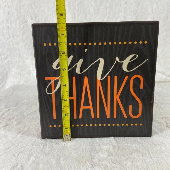 Give Thanks wooden Box Sign Shelf Sitter Plaque Fall Decor - Picture 4 of 6